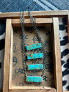 Kingman Turquoise Large Bar Necklace