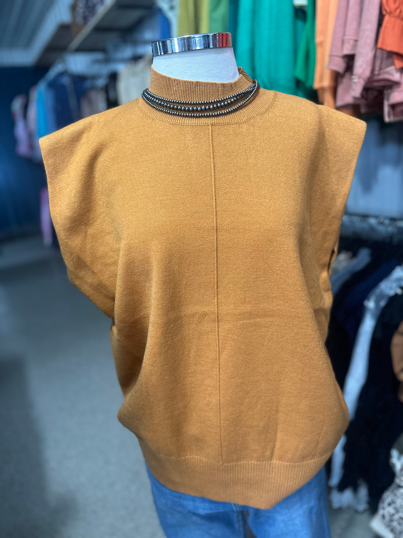 Tan Sleeveless Sweater