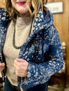 Navy Paisley Puffer Jacket