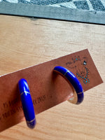 Lapis Inlay Hoops