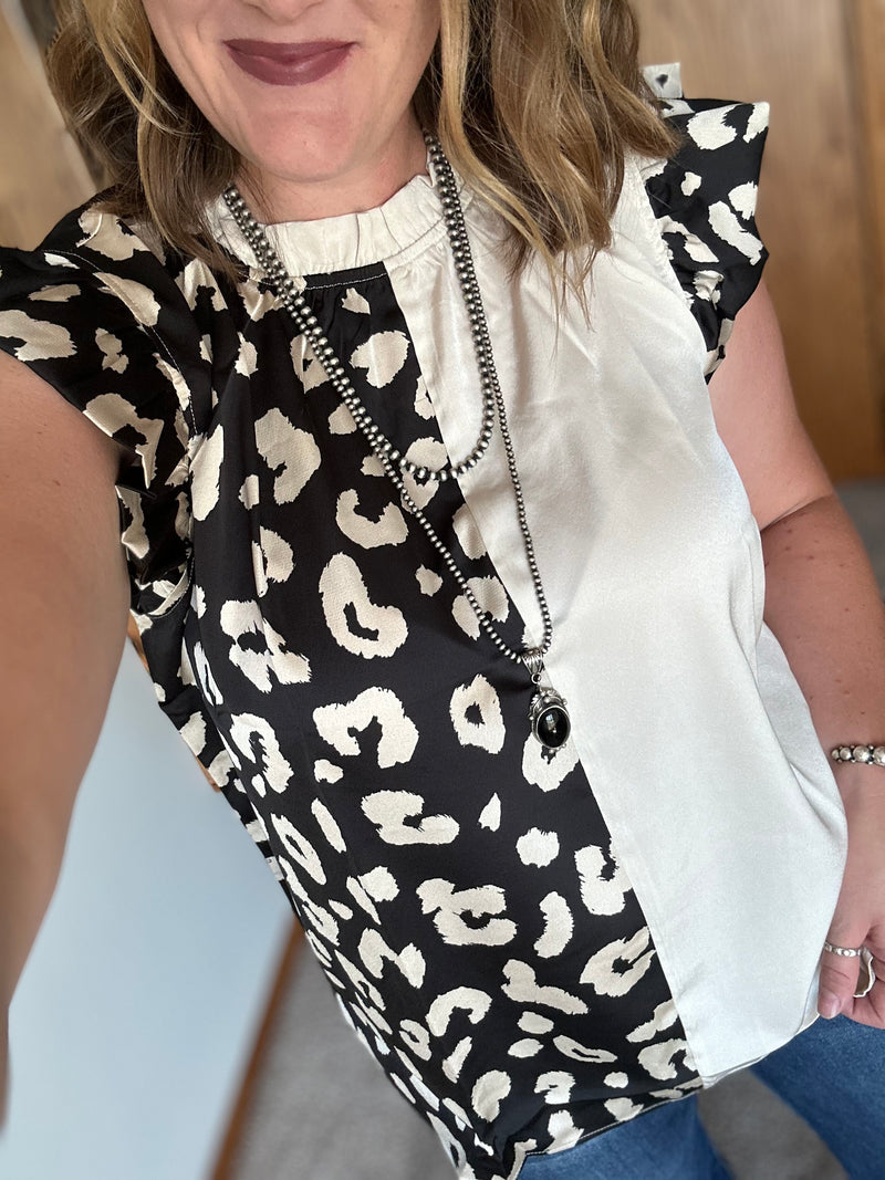 Leopard Combo Top
