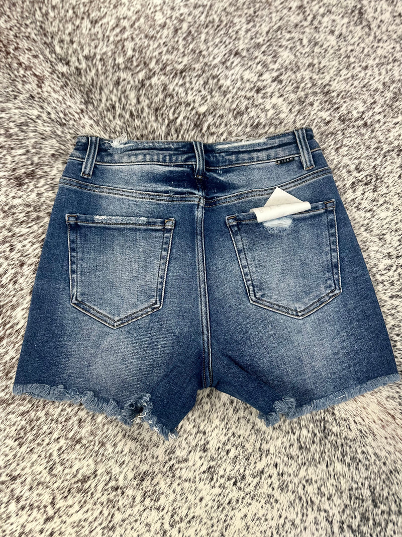 Risen High Rise Distressed Detail Shorts