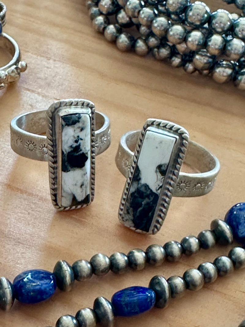White Buffalo Adjustable Rings