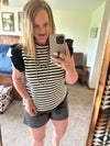 Leather Pleated Shorts with Belt - Black