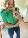 Emerald Puff Half Sleeve Top