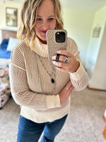 Ribbed Cream/Mocha Sweater