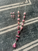 Purple Spiny Necklace & Earrings Set signed