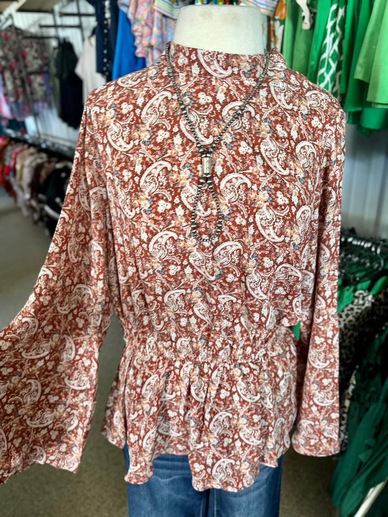 Rust Paisley Top