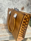 Boot Stitch Brown Leather Tote