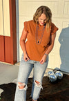 Braided Detail Top - Rust