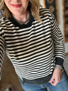 Black Striped Contrast Top
