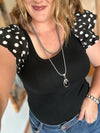 Polka Dot Flutter Sleeve Bodysuit