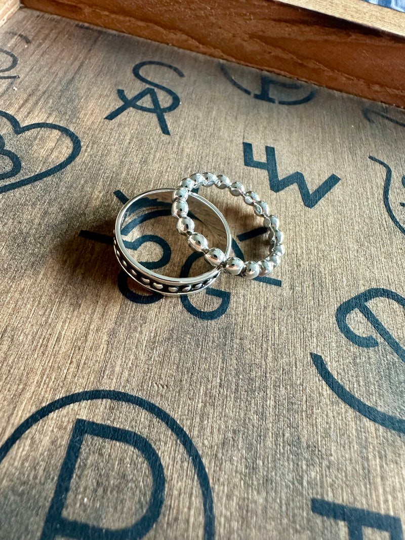 Sterling Ball Stacker Rings