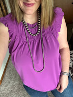 Violet Flutter Sleeve Top