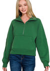 Half Zip Kangaroo Pocket Sweatshirt