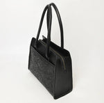 Black Western Tooled Leather Tote