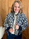 Navy Floral Quilted Jacket