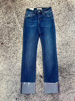 Vervet Mid Rise Cuffed Straight Jeans