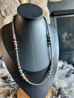 22” Multi Stone / Pearl Necklace