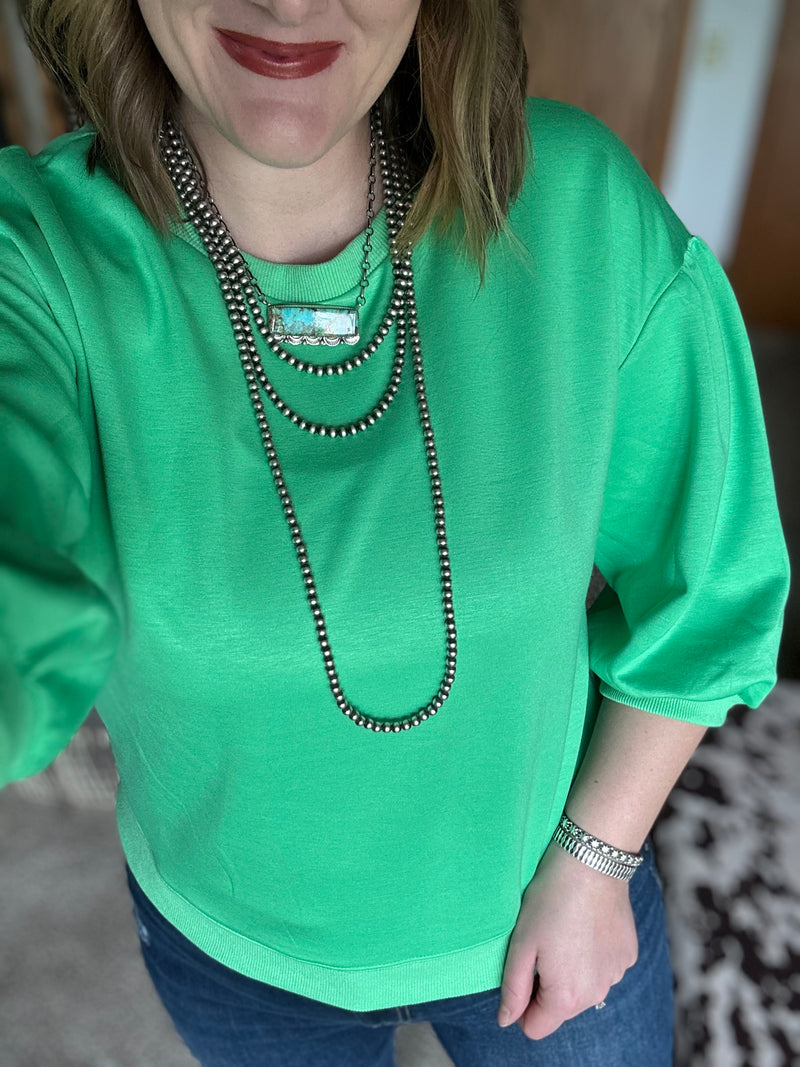 Green 3/4 Sleeve Top