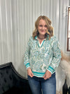 Jade Boho Paisley Top