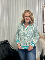 Jade Boho Paisley Top