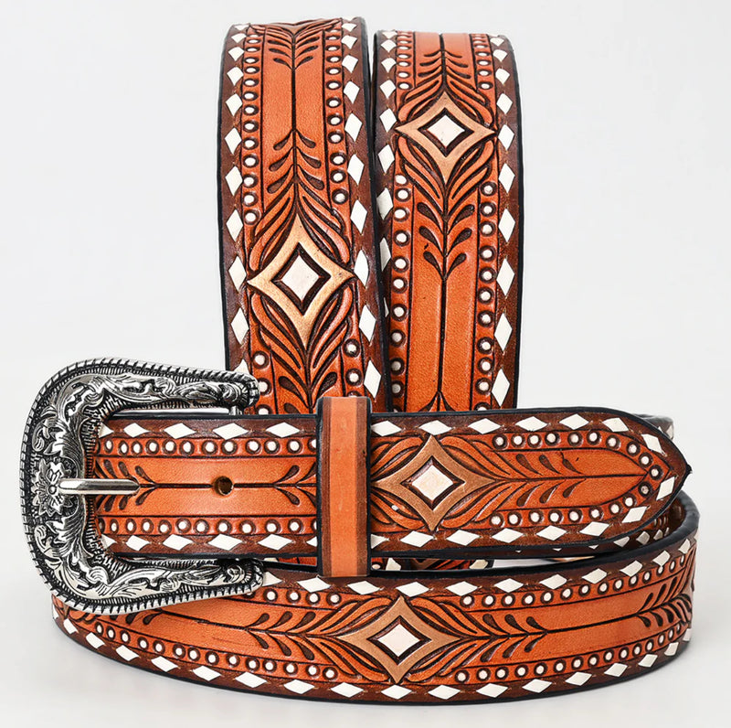 Diamond Tooled Leather Belt