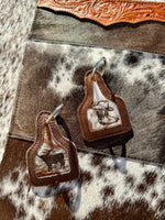 Leather / Cowhide Eartag Keychains