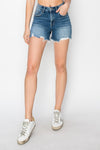 Risen High Rise Distress Shorts