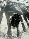 Black Onyx Cluster Adjustable Ring