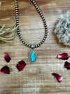 Pendant - long turquoise stone