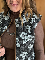 Scalloped Hem Floral Vest
