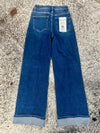 Risen Cuffed Wide Leg Jeans