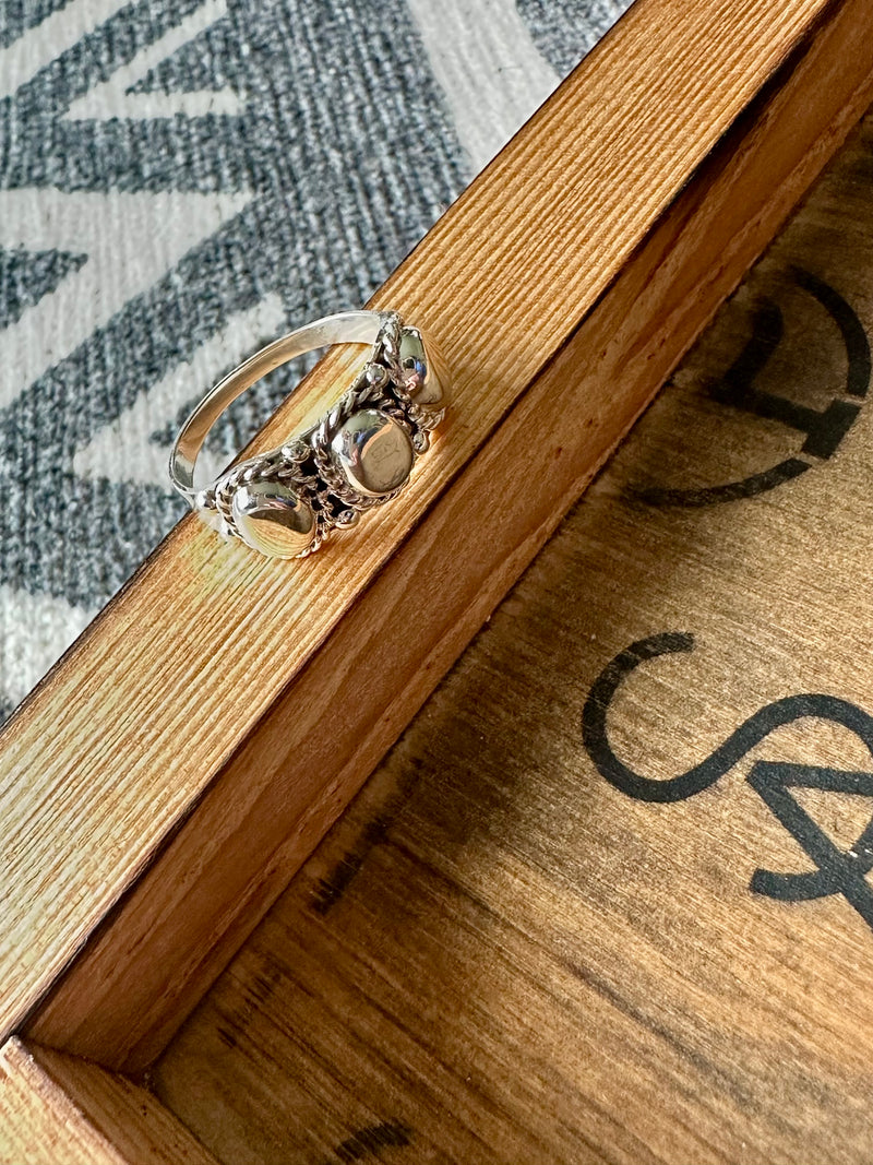 Silver Triple Oval Ring