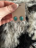 Stone Hoop Earrings