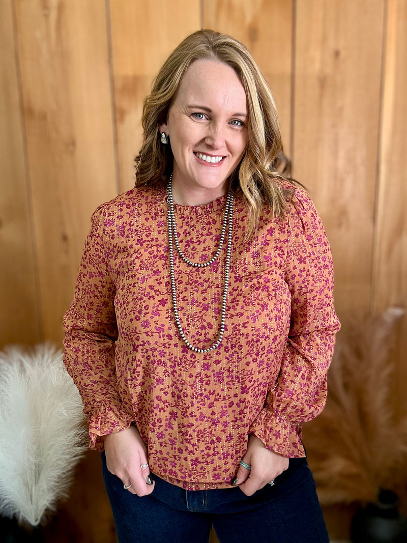 Shimmer Fall Florals Top