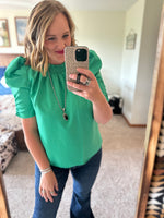 Emerald Puff Half Sleeve Top