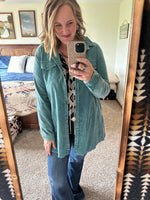 Turquoise Stone Wash Denim Jacket