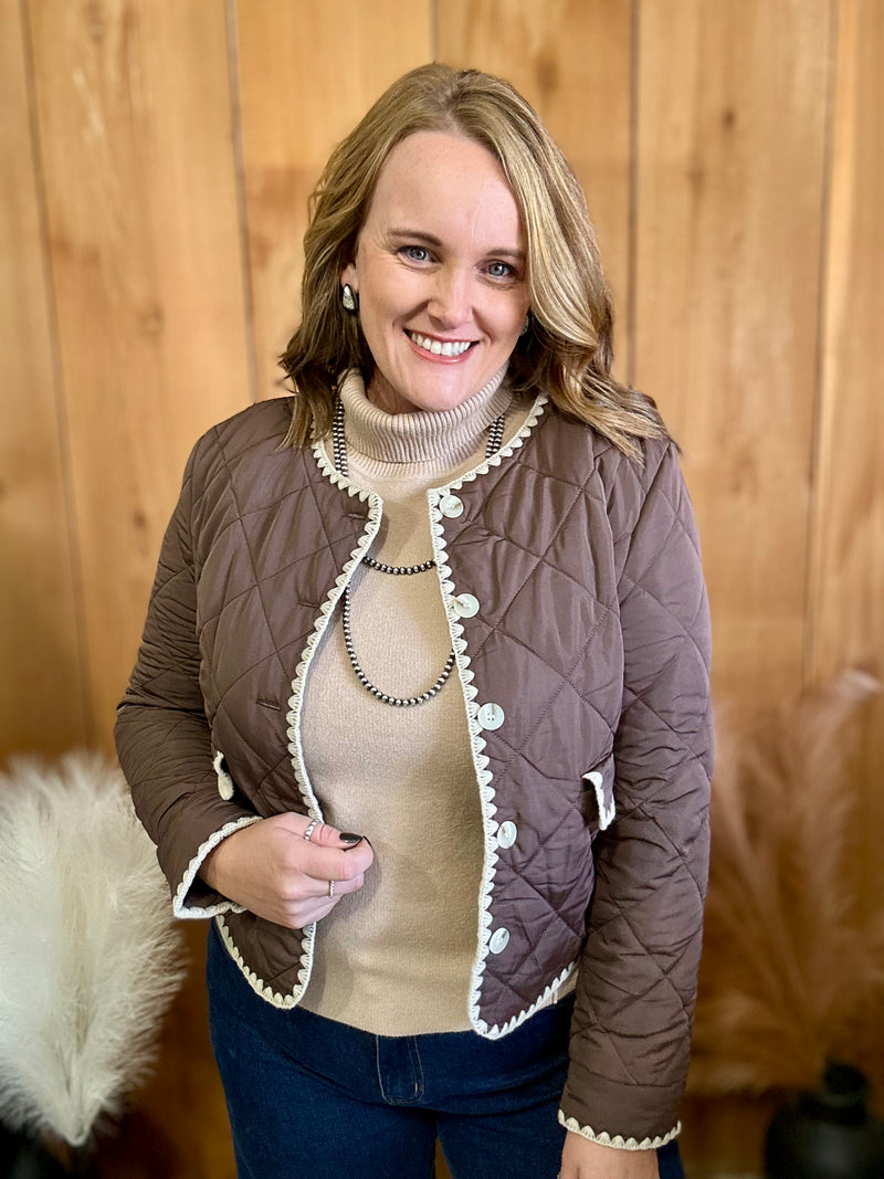 Brown Quilted Jacket