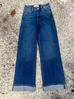 Risen Cuffed Wide Leg Jeans