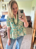 Emerald Floral Top