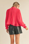 Electric Pinkberry Pleated Top