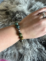 Greener Turquoise / Pearl Stretch Bracelets