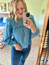 Denim Ruffled Top