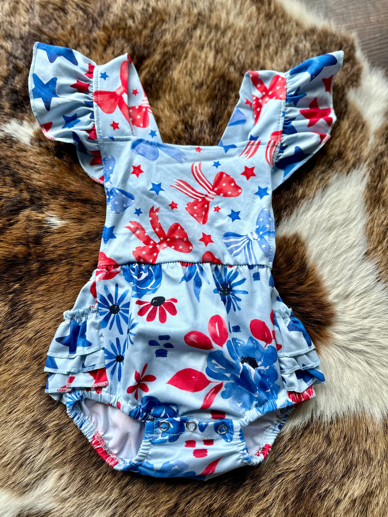 Girls Stars & Bows Romper