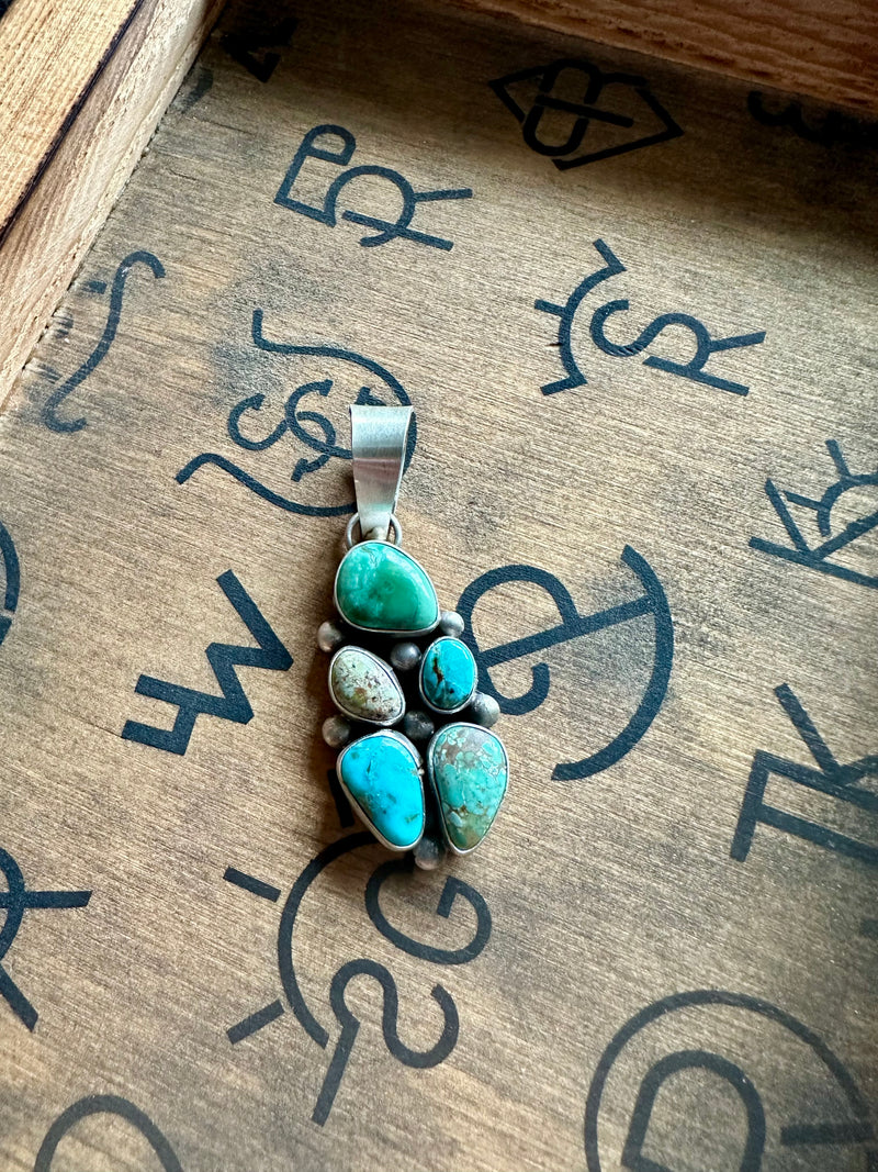 Kingman Turquoise & Sonoran Gold Pendant