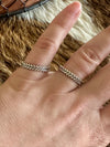 Braided V Sterling Stacker Ring