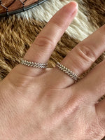 Braided V Sterling Stacker Ring