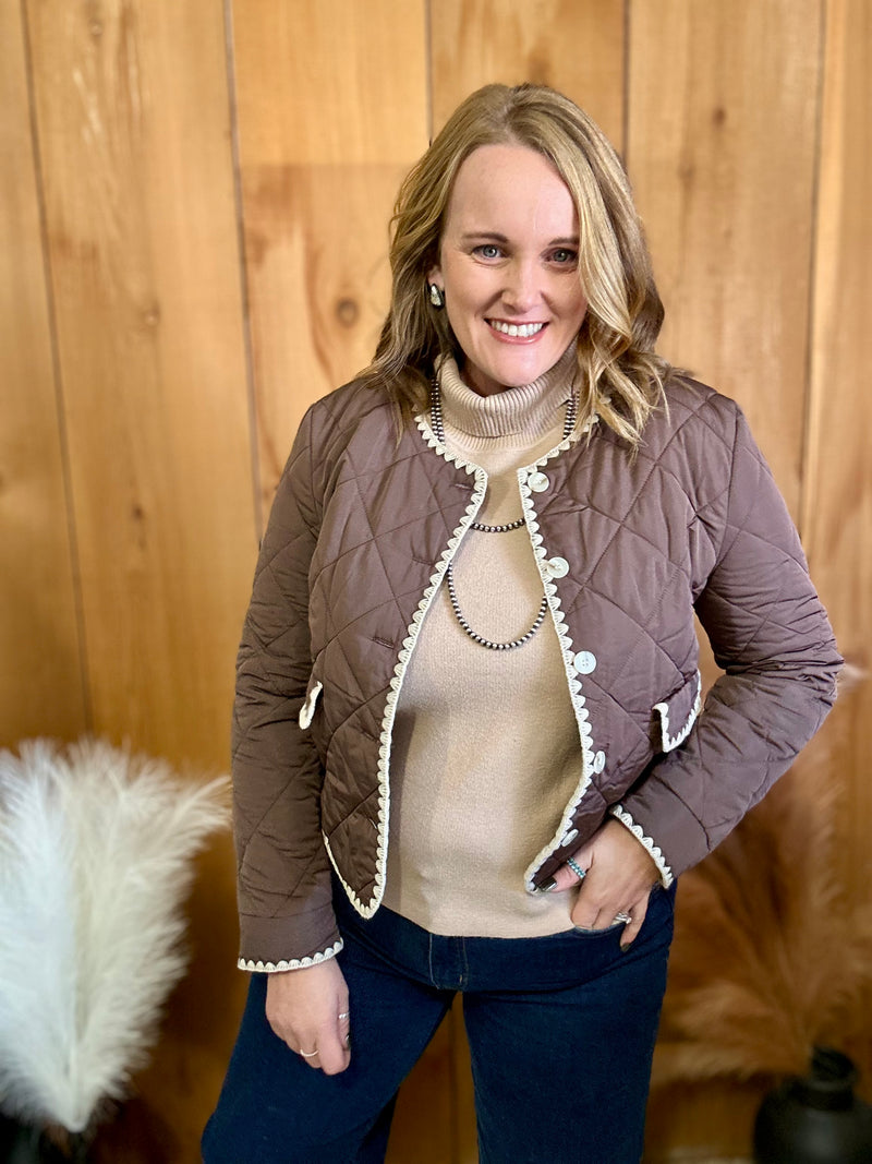 Brown Quilted Jacket