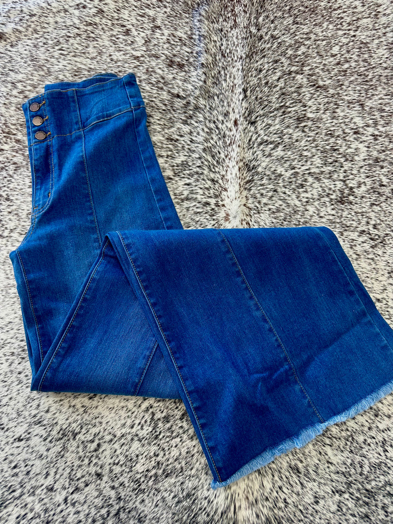 Medium Wash O2 Wide Leg Jeans